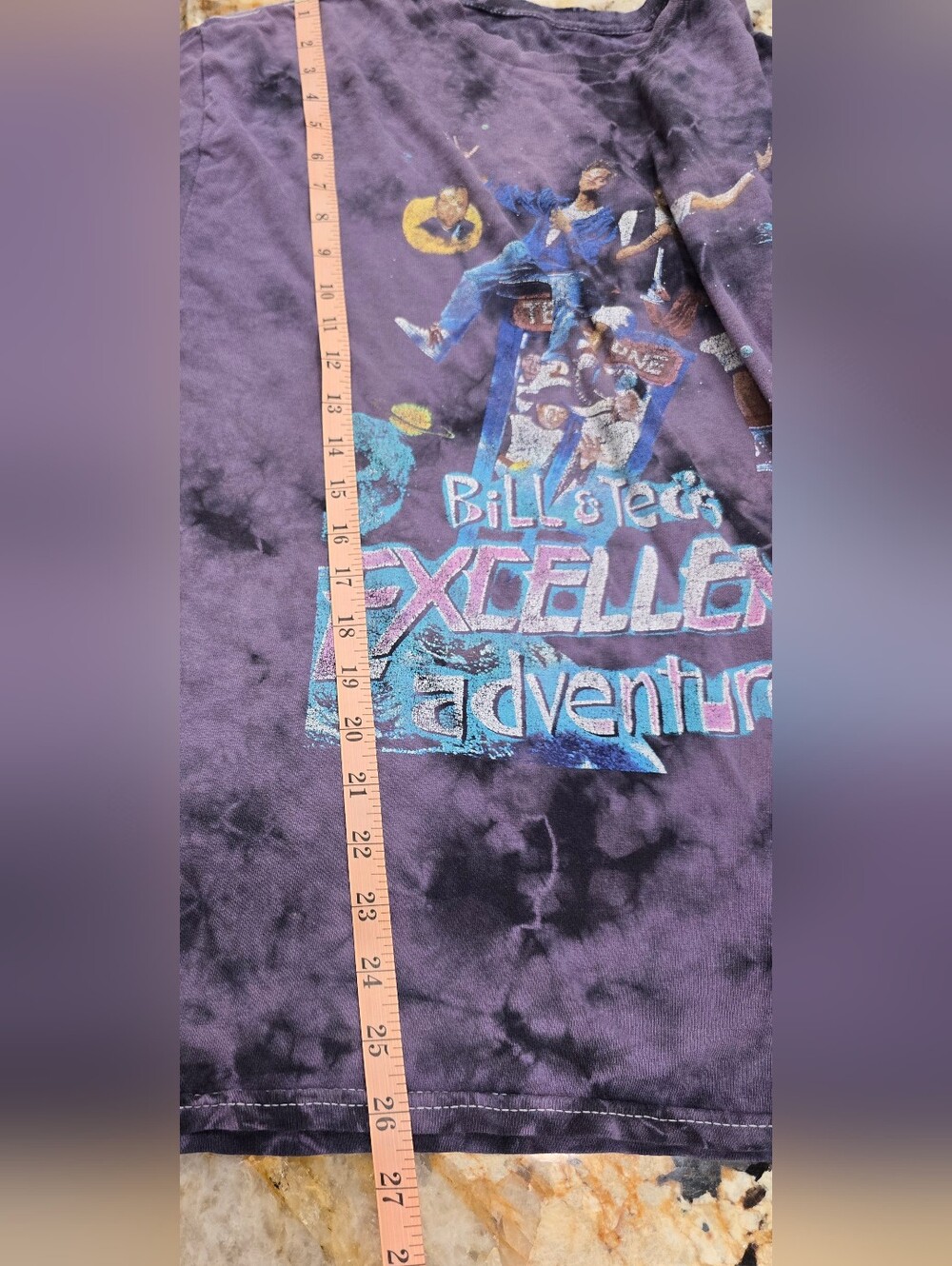 1989 film Bill & Ted's Excellent Adventure Vintage purple tie-dye t-shirt - Picture 5 of 6